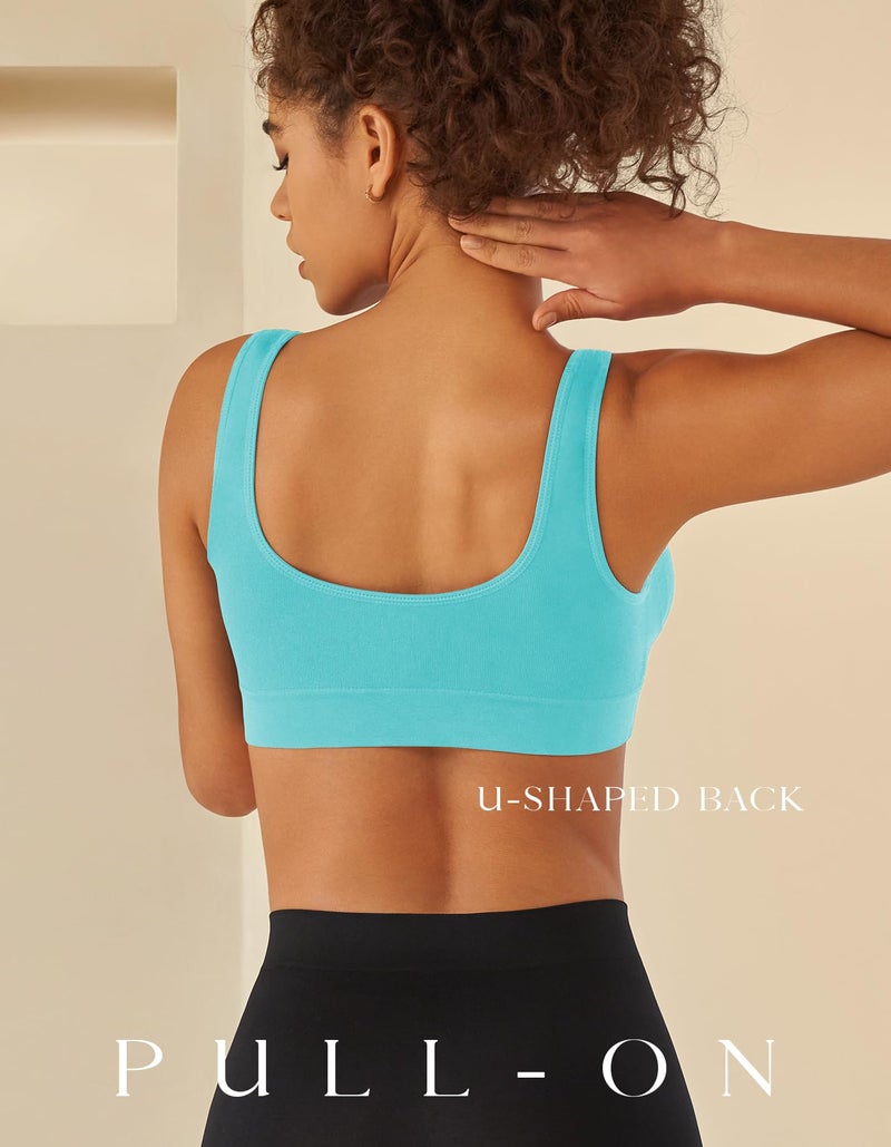 SIMIYA Womens Sports Bras, Yoga Comfort Seamless Stretchy Sports Bra for Women 6 Pack - Image 3