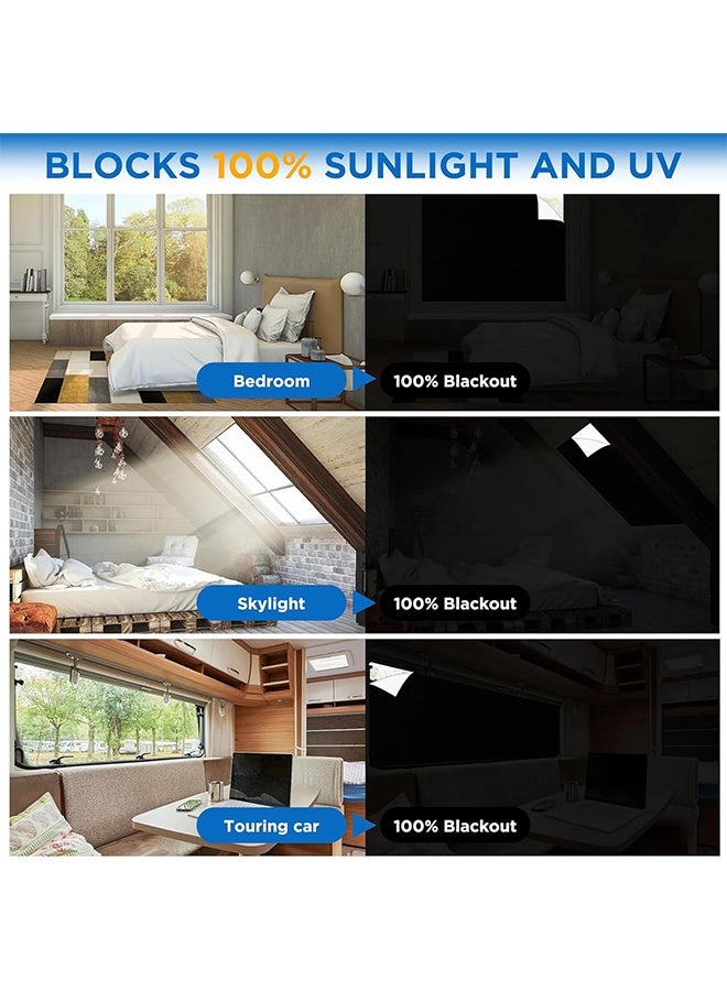 TodyJeyHo Blackout Blind(400X145cm), Portable DIY Window Blinds No Drill Easy Stick On Window, Blackout Curtains with Velcro&Soft Ruler for Baby Nursery, Bedroom,Travel - Image 4