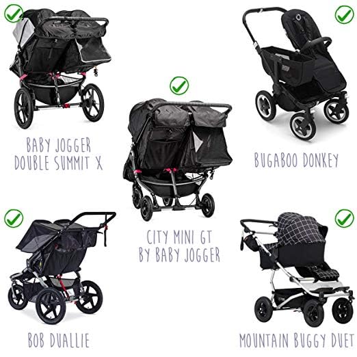 Booyah Strollers Split bar in Middle of Handlebar Double Stroller Organizer for Bob Duallie and Baby Jogger City Mini GT - Image 3