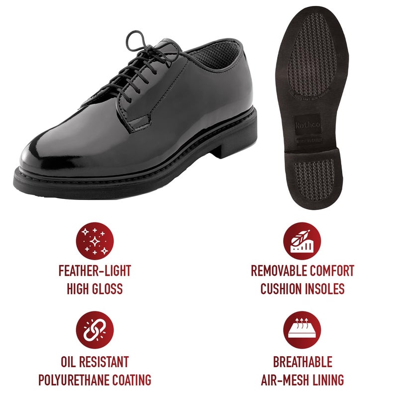 Rothco Uniform Hi-Gloss Oxford Dress Shoe Formal Dress Shoe - Image 5