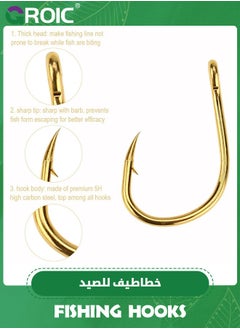 GROIC 500 Pcs Carbon Steel Fishing Hooks, Circle Hooks Assortment for Saltwater Freshwater Fishing, Salt Water Fish Hooks for Catfish Trout Bass Octopus Multi Size  - Image 2