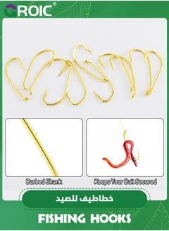 GROIC 500 Pcs Carbon Steel Fishing Hooks, Circle Hooks Assortment for Saltwater Freshwater Fishing, Salt Water Fish Hooks for Catfish Trout Bass Octopus Multi Size  - Image 5