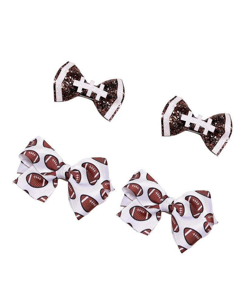 BBTDIN Football Hair Bow Clip Baby Girls Football Hair Barrettes Pin Football Bowknot Hairpin BBG63 (B3) - Image 1