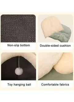 Generic Cats House Cats Resting Bed Cartoon Pet Bed Semi-enclosed Cat Bed Washable and Removable with Toy Ball Warm and Soft Cat House Pet House (Pink Rabbit)  - Image 3