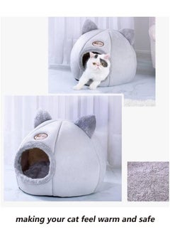 Generic Cats House Cats Resting Bed Cartoon Pet Bed Semi-enclosed Cat Bed Washable and Removable with Toy Ball Warm and Soft Cat House Pet House (Pink Rabbit)  - Image 5