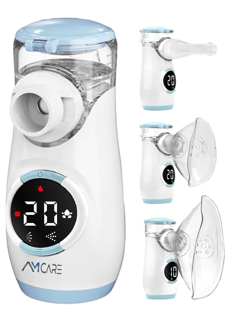 AMCARE MY135B Rechargeable Mesh Nebulizer Machine For Child And Adults With Digital Display And Semi Automatic-Cleaning| Ultrasonic Portable Nebulizer With 2 Timer Modes - Image 1
