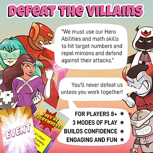 Genius Games Outnumbered: Improbable Heroes Board Game - A Mensa Award Winning Superhero Math Game | Fun & Educational Game for Kids, Adults, and Families | STEM Toy to Learn Multiplication & Division - Image 3