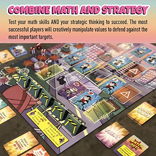 Genius Games Outnumbered: Improbable Heroes Board Game - A Mensa Award Winning Superhero Math Game | Fun & Educational Game for Kids, Adults, and Families | STEM Toy to Learn Multiplication & Division - Image 4