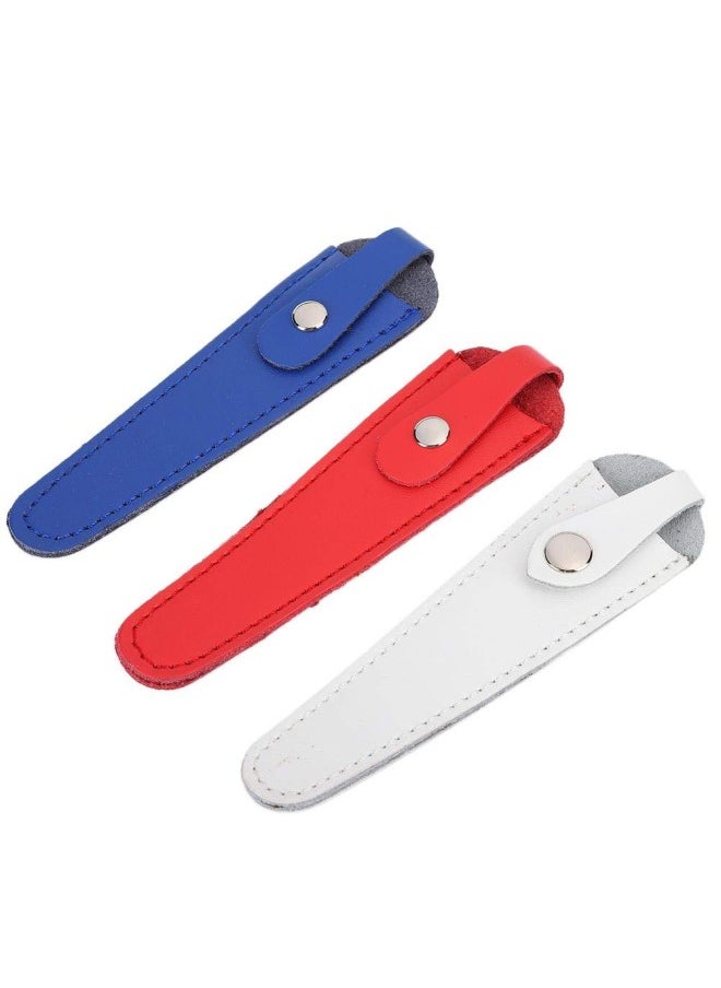 silvercnc - Salon Hair Scissor Bag, 3 Pcs PU Leather Scissors Safety Sheath Bag, Scissors Bag Portable Scissors Storage Holder, Holster Organizer Hairdressers Tools for Beauty Salon and Household - Image 1