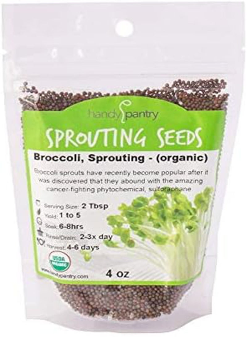 GGOOT Complete Organic Broccoli Sprout Growing Kit - Includes Quart Mason Jar, 316 Stainless Steel Sprouting Lid, Sprout Stand, and Organic Non-GMO Broccoli Sprouts Seeds - by  & Trellis - Image 3