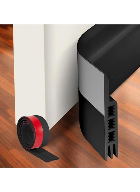 100cm Length Door Draft Stopper, Under Door Draft Blocker, Noise Stopper, Dust and Noise Insulation Weather Stripping Draft Guard Insulator, Black