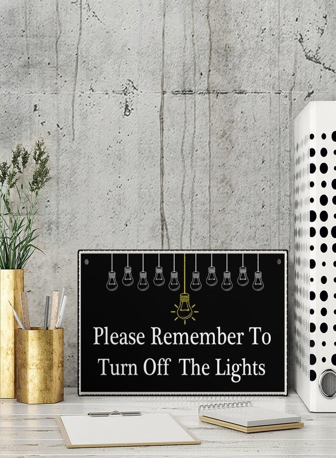 Henntile Please Remember to Turn Off The Lights, Decorative Wood Sign Home Decor，Wall Art，6 inch by 12 inch Hanging Sign - Image 4