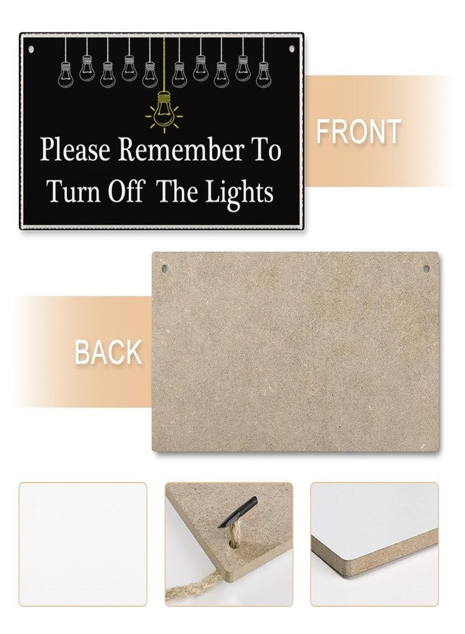 Henntile Please Remember to Turn Off The Lights, Decorative Wood Sign Home Decor，Wall Art，6 inch by 12 inch Hanging Sign - Image 5