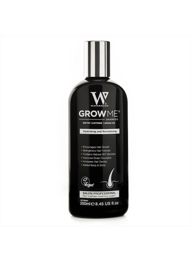 Watermans Grow Me® Hair Growth Shampoo, UK Made, Sulfate Free, Vegan, Caffeine, Biotin, Argan Oil, Allantoin, Rosemary. Hair regrowth shampoo for hair loss problems, slow growing hair. Unisex - Image 1