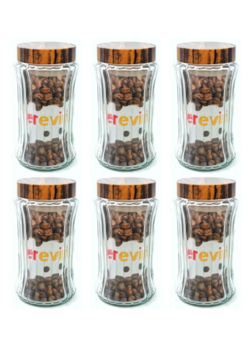 HEREVIN Glass Jar 2 L Set 6 Pcs - Image 1