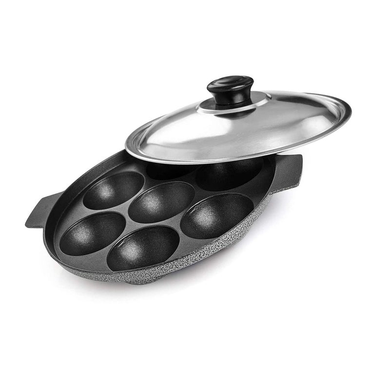 SRIYUG NonStick Appam Pan with Stainless Steel Lid 65 x 6 x 15