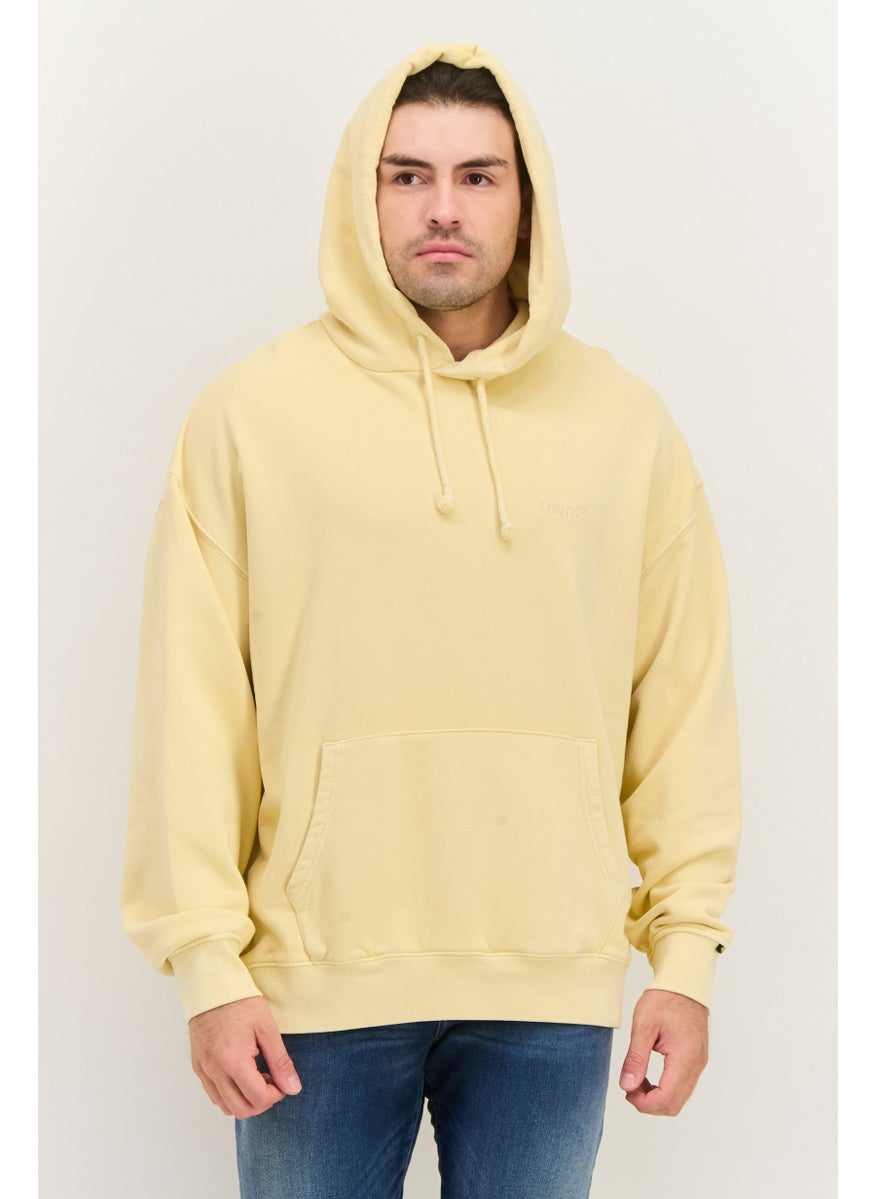 Levi's - Men Hooded Long Sleeve Embroidered Logo Sweatshirt, Beige - Image 1
