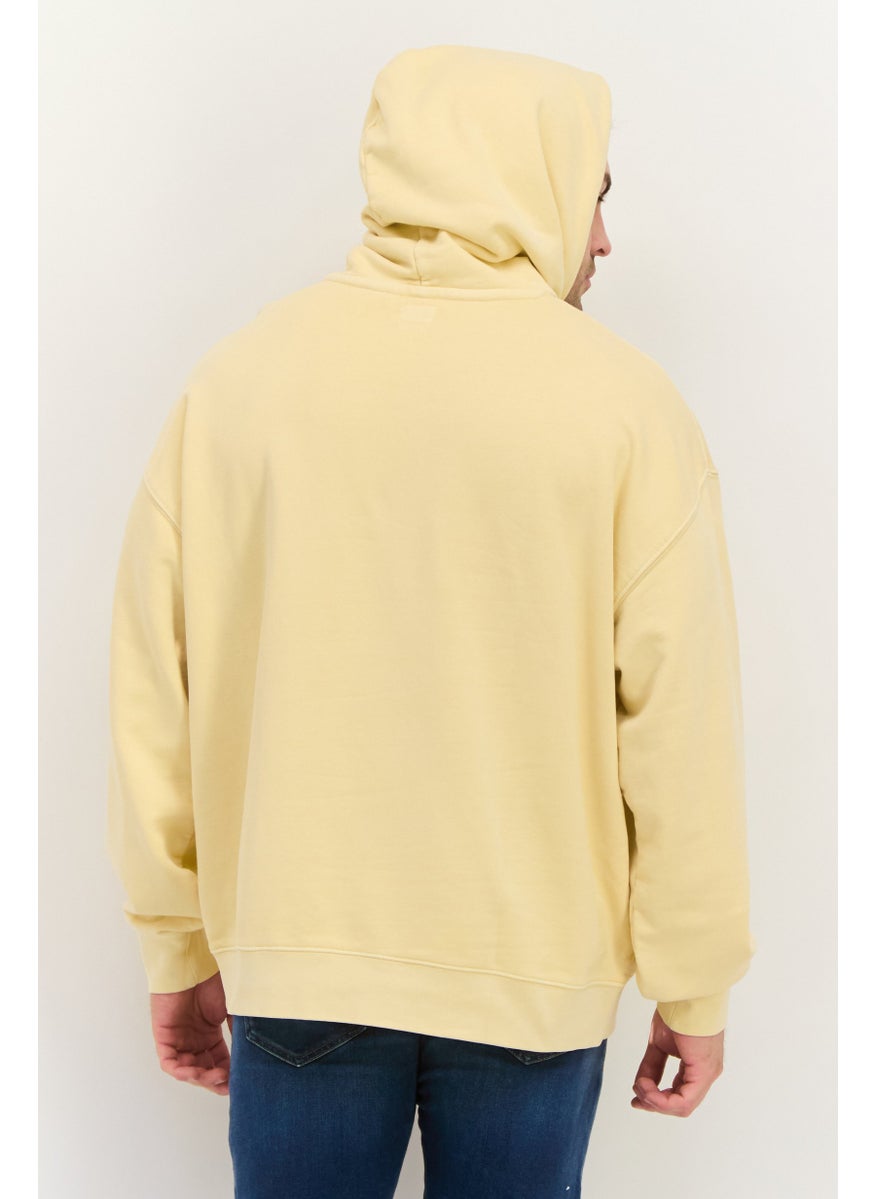 Levi's - Men Hooded Long Sleeve Embroidered Logo Sweatshirt, Beige - Image 1