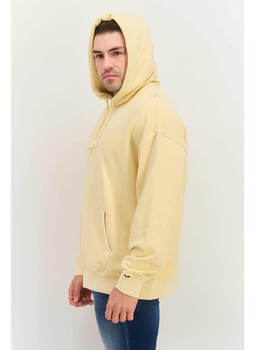 Levi's - Men Hooded Long Sleeve Embroidered Logo Sweatshirt, Beige - Image 1