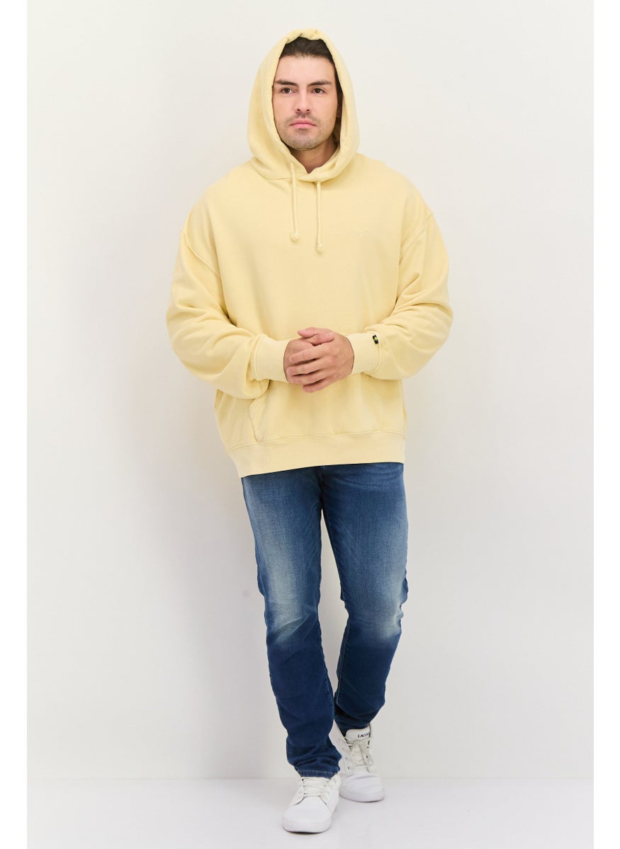 Levi's - Men Hooded Long Sleeve Embroidered Logo Sweatshirt, Beige - Image 1