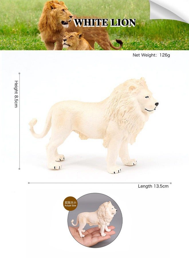 Children'S Animal Toy Lion Animal Statue, Realistic Animal Figurines, Wild New White Lion, Animal Growth Cycle Biological Model, Children'S Puzzle Toy, Learning Gifts - Image 1