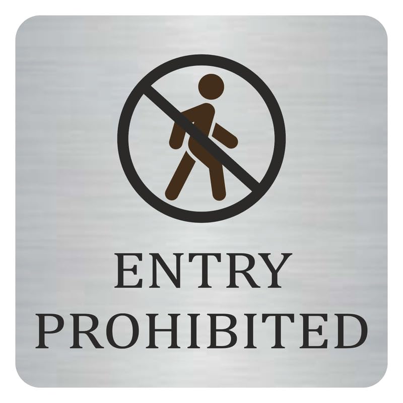 Zouple Entry Prohibited Sign, 6x6 Inch, Durable Steel, Self-Adhesive - Image 1