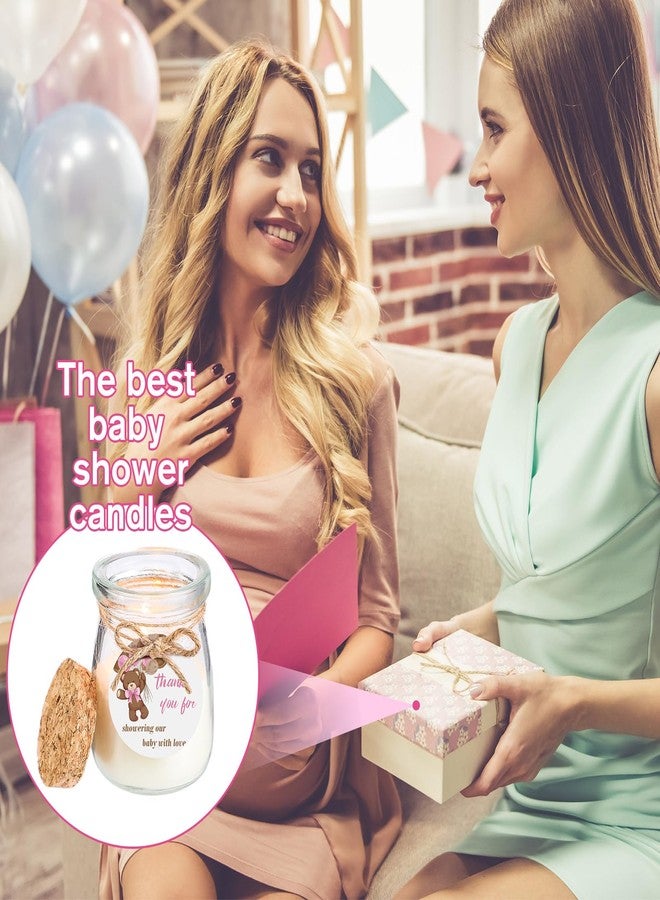 Threlaco مجموعة ثريلكو المكونة من 20 قطعة من شموع حفلات استقبال المولود الجديد، شموع معطرة برائحة اللافندر، شموع زجاجية بالجملة، شموع شمعية للضيوف، هدايا لحفلات الكشف عن جنس المولود (أبيض، وردي، دب وردي) - Image 5