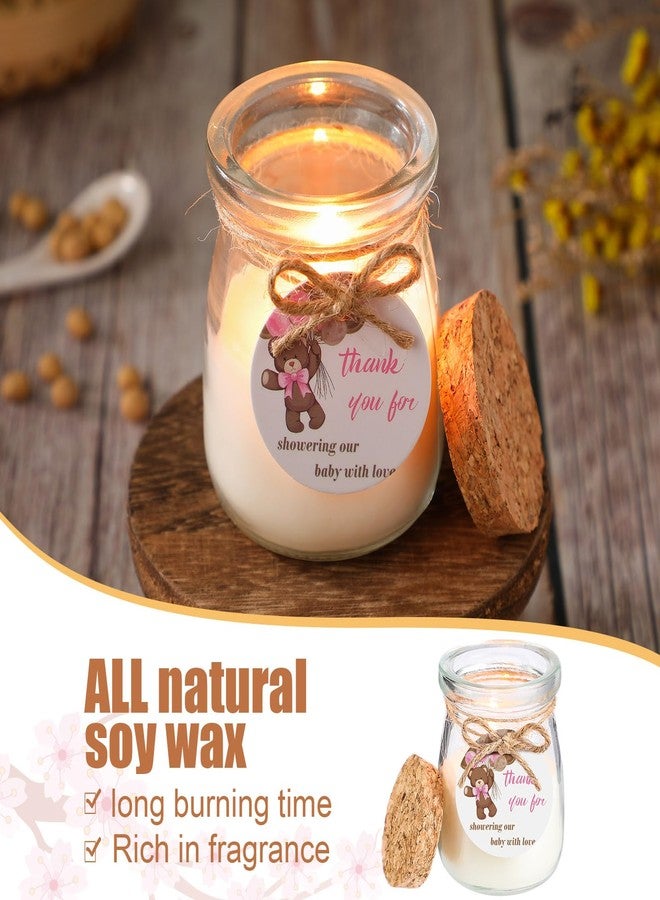 Threlaco مجموعة ثريلكو المكونة من 20 قطعة من شموع حفلات استقبال المولود الجديد، شموع معطرة برائحة اللافندر، شموع زجاجية بالجملة، شموع شمعية للضيوف، هدايا لحفلات الكشف عن جنس المولود (أبيض، وردي، دب وردي) - Image 3