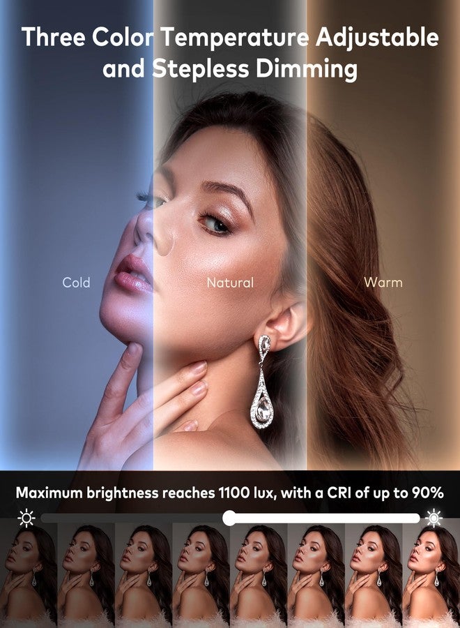 llano Compact Mirror, Lighted Travel Makeup Mirror with 1X/2X Magnifying Double Sided Dimmable Portable Pocket Mirror for Handbag and Pocket,Foldable Compact Mirror 3.6"L x 0.8"W, USB Charging (Pink) - Image 3