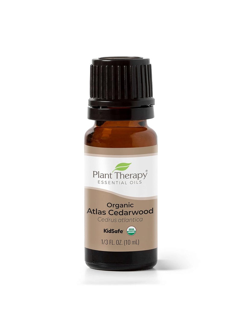 Plant Therapy Plant Therapy Organic Atlas Cedarwood Essential Oil 100% Pure, USDA Certified Organic, Undiluted, Natural Aromatherapy for Diffusion, Skin, and Hair, Therapeutic Grade 10 mL (1/3 oz) 