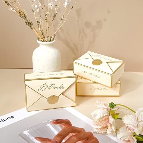 POTTIIS 20Pcs Candy Box Cookie Gift Boxes，Romantic Wedding Favors Cute Chocolate Box for Wedding Bridal Birthday Party Supplies - Champaign Gold… - Image 2