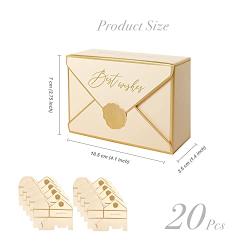 POTTIIS 20Pcs Candy Box Cookie Gift Boxes，Romantic Wedding Favors Cute Chocolate Box for Wedding Bridal Birthday Party Supplies - Champaign Gold… - Image 4