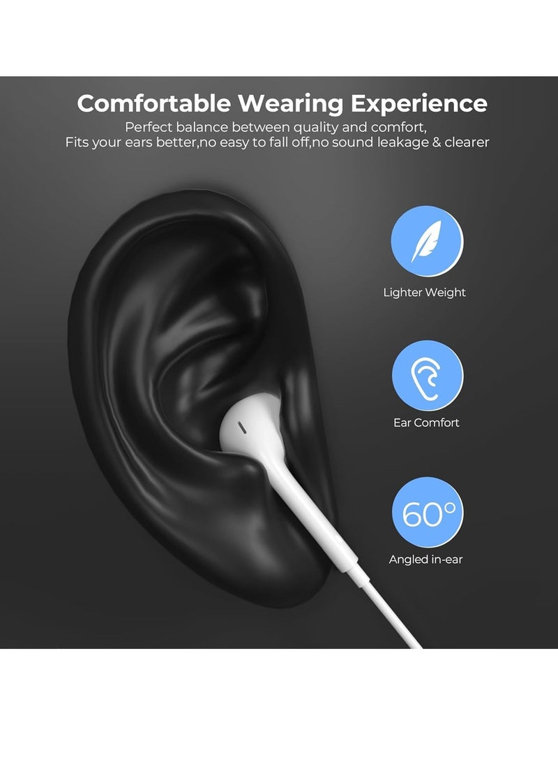 ADMOS ADHF894 Type C Wired Earphones with Mic, Stereo In-Ear Headphones, Noise Isolation, Deep Bass, HD Sound, 1.2M TPE Cable, In-Line Volume Control, Built-in Microphone, USB C Audio Earbuds for Smartphone, Tablet, Laptop - Image 4