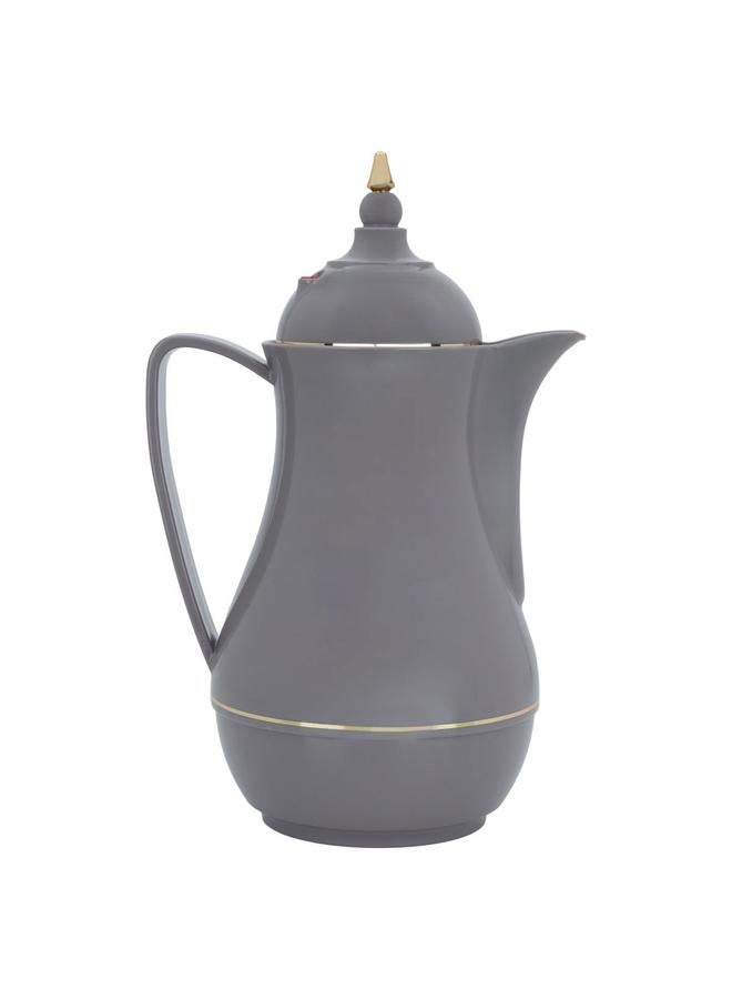 ROTPUNKT Glass Thermos 1 Liter Plastic Body Dark Grey - Image 1