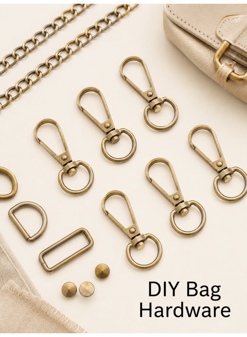 6PCS Metal Swivel Snap Hook with Key Ring for Bags Keychains and DIY Crafts, Golden - Image 5