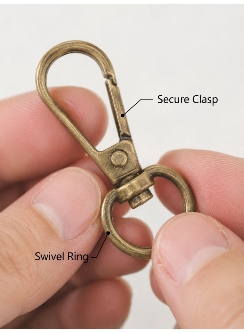 6PCS Metal Swivel Snap Hook with Key Ring for Bags Keychains and DIY Crafts, Golden - Image 2