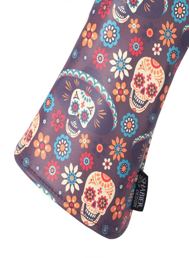 SHABIER Golf Skull Day of The Dead Design Golf Driver Wood Club Headcover with Sugar Skull Design - Image 3