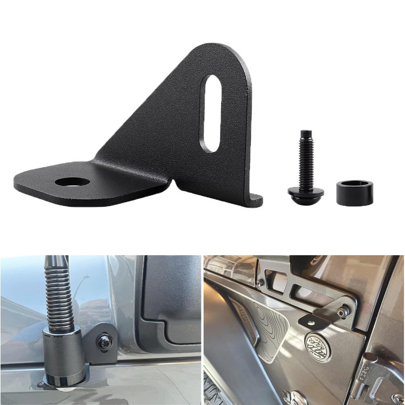 DarSeity JL Antenna Mount Driver Side CB Radio Holder, Steel Antenna Mounting Bracket for Jeep Wrangler JL JLU / Jeep Gladiator JT & Wrangler Unlimited, 4xe, Willys, Sport, Rubicon 2018-2024 - Image 1
