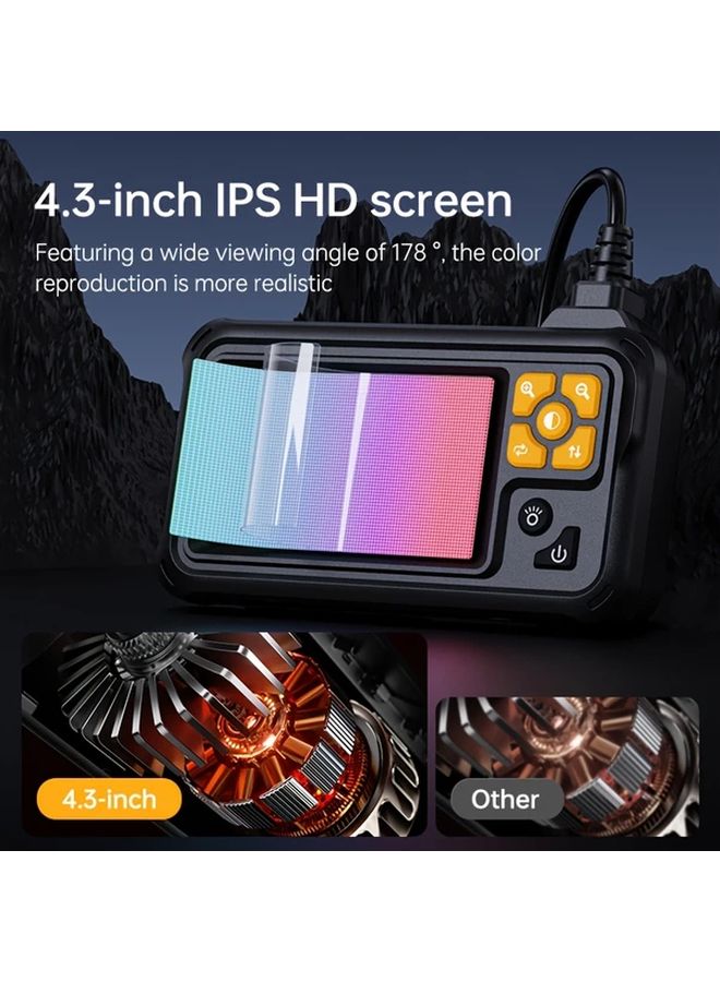 8 LED Industrial Endoscope With 4 3 Inch LCD Display Hard Wire 393 7 Inch Cable USB Rechargeable Borescope - Image 5