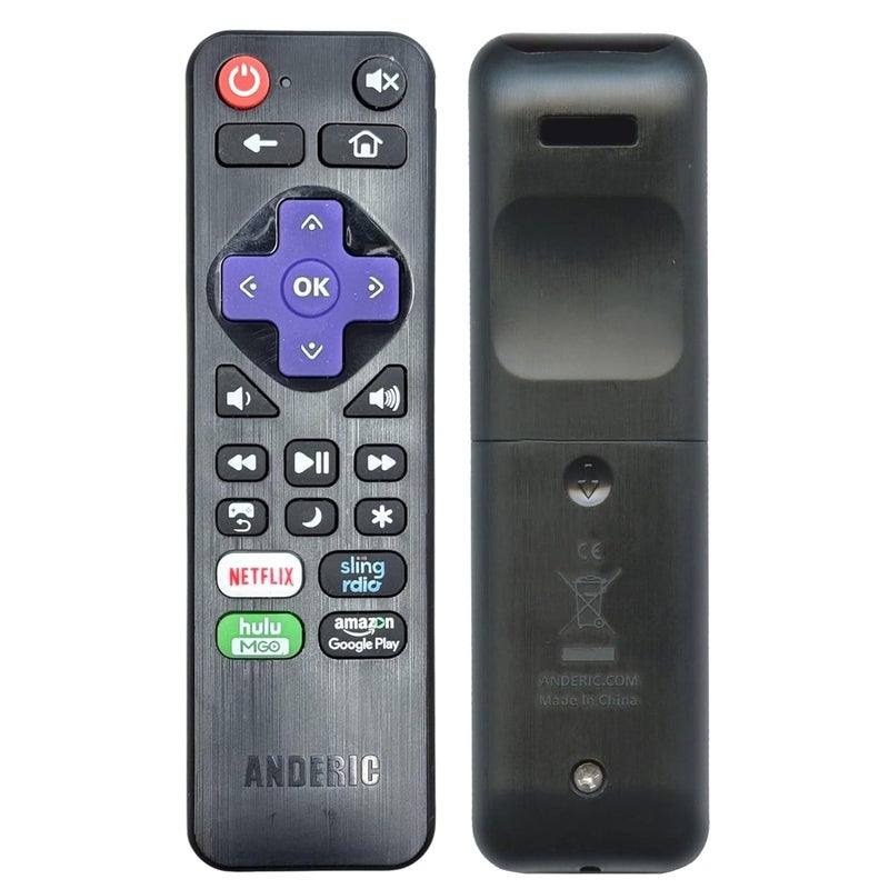 Anderic Replacement Universal Remote Control for Roku Streaming Player and TVs with Learning - Works for TV and Streaming Devices (IR). Replaces All RC-AFIR, RC-ALIR and RC280 Remotes - Anderic RRST01.3 - Image 1