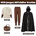 Ezuwail 4PCS Boys Renaissance Costumes Outfit Kids Medieval Viking Costume Sets for Halloween Boys Renaissance Accessories with Kids Medieval Viking Cloak Belt - Image 4
