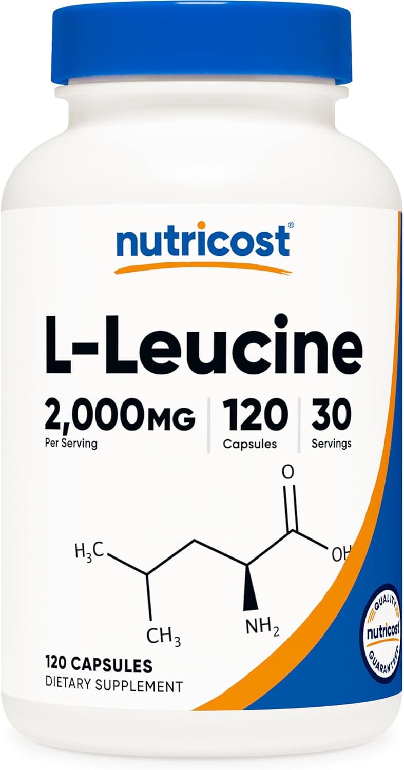 Nutricost LLeucine 2000mg 120 Vegetarian Capsules NonGMO Gluten Free 30 Servings - Image 1