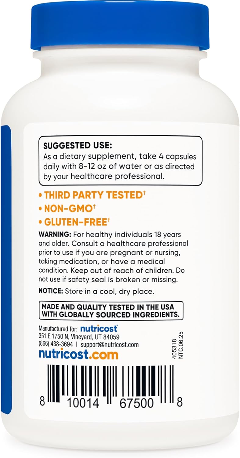 Nutricost LLeucine 2000mg 120 Vegetarian Capsules NonGMO Gluten Free 30 Servings - Image 4