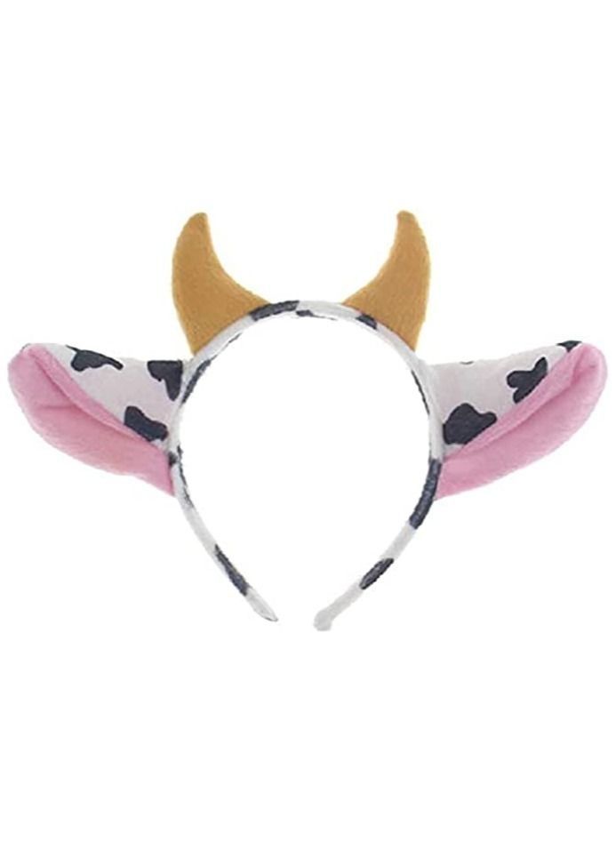 2Pcs Animal Ear Headbands Cosplay Make-Up Plush Ears Carnival Masquerade Party Supplies Costume Accessory Cosplay Party Headbands for Women Girls Adult Cow and Giraffe - Image 2