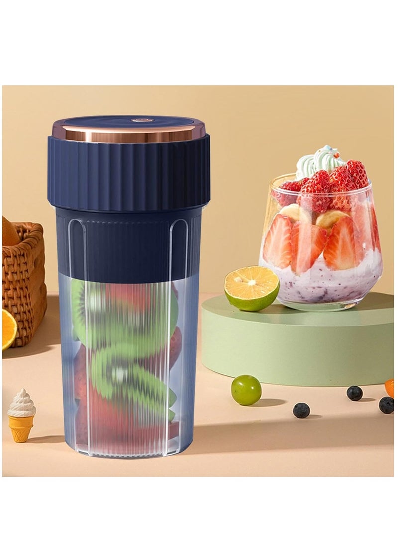 Hihonor Portable Blenders USB Rechargeable - Standalone Juicer For Milkshakes - Juicer Machines With 6 Blades - Handheld Juicer For Sports Travel And Outdoor Home Use (Blue)  - Image 2