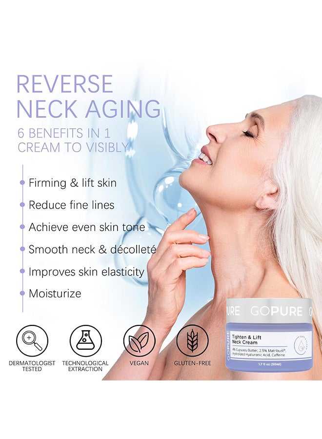 جو بيور كريم goPure لشد ورفع الرقبة ، كريمات الرقبة المضادة للشيخوخة ، ترطيب شد ورفع الجلد المترهل ، يساعد على تقليل تجاعيد الخطوط الدقيقة ، 50 مل - Image 4