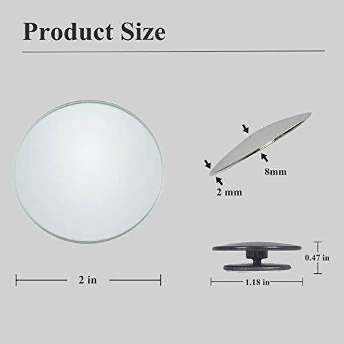 MARLBSTON 2 pcs Blind Spot Mirrors, 2" Round HD Glass Convex 360° Wide Angle Side Rear View Mirror with ABS Housing for Cars SUV and Trucks, Chrome, Pack of 2 - Image 4