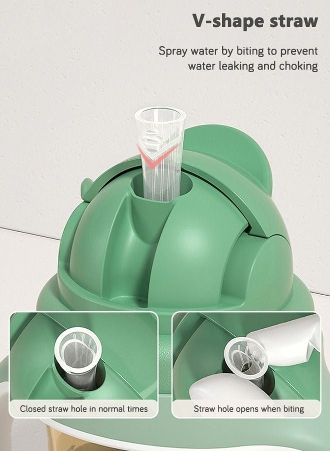 SUPERMAMA Baby Sippy Cup Boys and Girls Toddler Straw Cups Kids Water Bottle Spill Proof for School Outdoor Or Indoor BPA Free Easy To Hold Green 325ml - Image 3