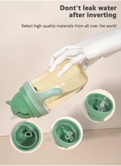 SUPERMAMA Baby Sippy Cup Boys and Girls Toddler Straw Cups Kids Water Bottle Spill Proof for School Outdoor Or Indoor BPA Free Easy To Hold Green 325ml  - Image 2