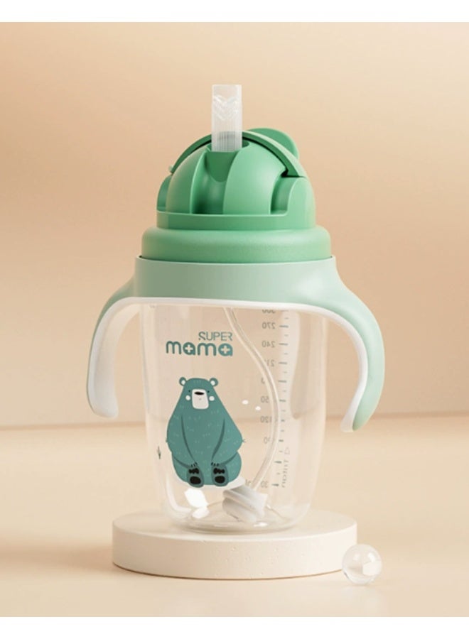 سوبر ماما كأس القش الأول للطفل - القش الموزن ، مضاد للاختناق ، دليل على التسرب ، مقابض سهلة ، كأس تدريب خالي من BPA للأطفال الرضع ، استخدام المنزل والسفر - Image 3